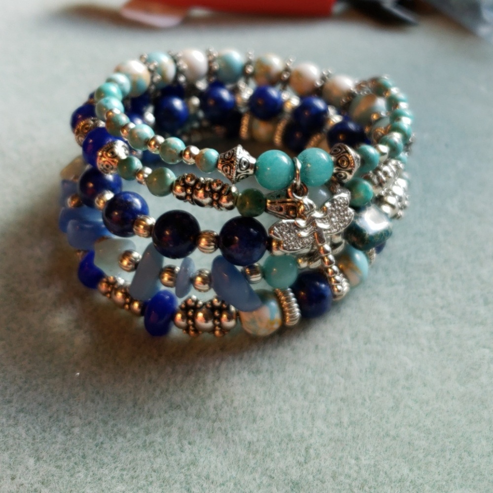 Gorgeous wrap bangle full of semi precious stones